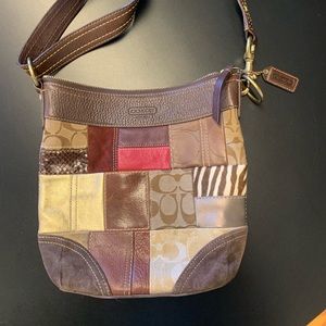 Leather coach patchwork purse